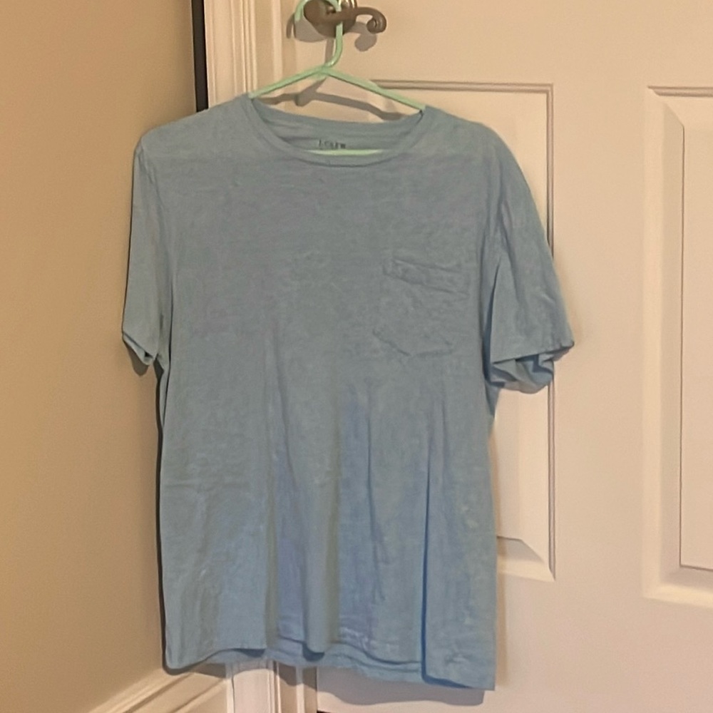 J crew slim fit men’s M T-shirt. Light blue. Front pocket